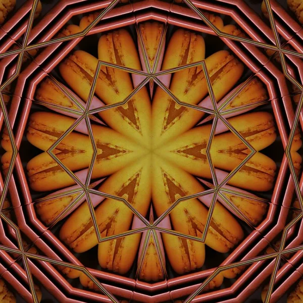 Colourful Hexagonal Kaleidoscopic Pattern Macaroon Design — Stock Photo, Image