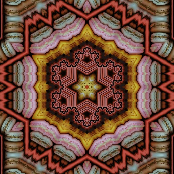 Colourful Hexagonal Kaleidoscopic Pattern Macaroon Design — Stock Photo, Image