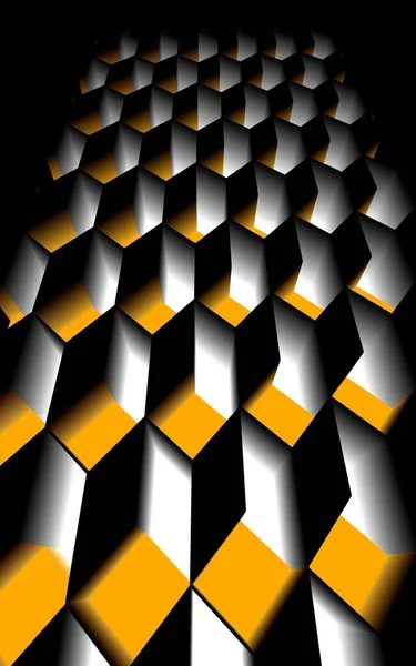 Komplexní Žlutozlaté Černobílé Provedení Typu Escher — Stock fotografie