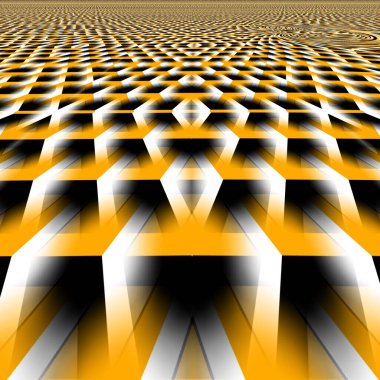 kompleks sarı-altın rengi siyah-beyaz Escher tasarımı