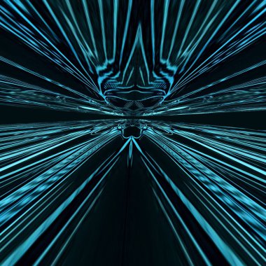 Kaleydoskopik çiçekli fantezi deseni ve tasarımı turkuaz ve açık mavi aralığında.