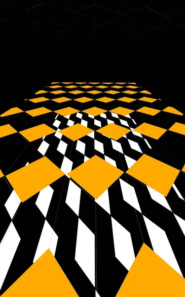 Жовтий Золотий Білий Чорний Геометричний Куб Візерунок — стокове фото