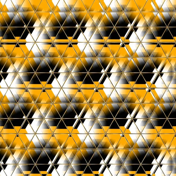 Komplexe Gelbgold Schwarz Weiß Escher Muster — Stockfoto