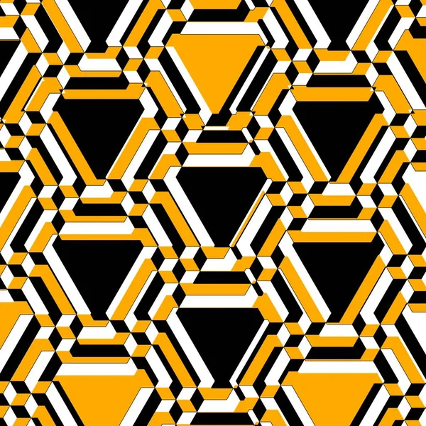 complex yellow-gold black and white Escher type designs