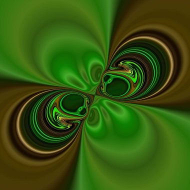 Zümrüt ve parlak yeşil de dahil olmak üzere sonbahar yaprağı renkleri siyah arka planda sıcak kahverengi ile tamamlanmış üç boyutlu bir illüstrasyon.