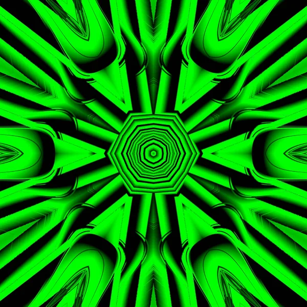 Neon Green Black Concentric Striped Design — Stock Photo, Image