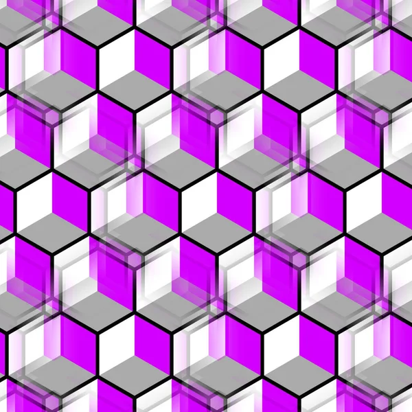 Творче Розташування Багатьох Подібних Але Різних Кубів Біло Сірому Фіолетовому — стокове фото