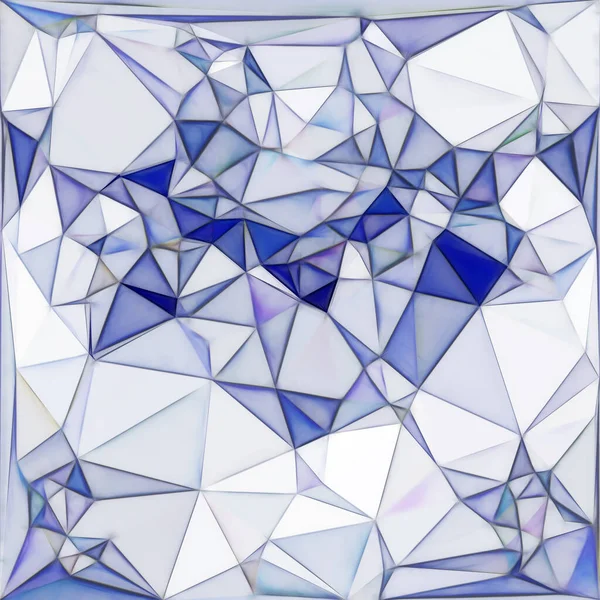 Kubistisch Driehoekig Mozaïek Wit Blauw — Stockfoto