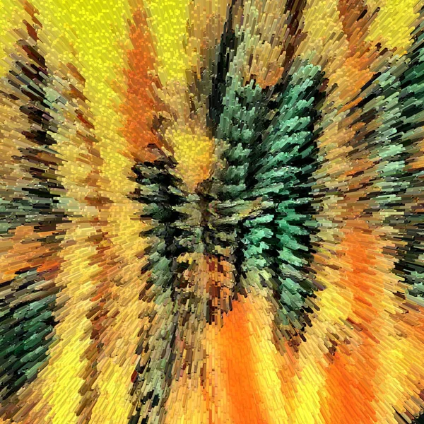 黄绿两色秋叶抽象成爆发性粒状 — 图库照片