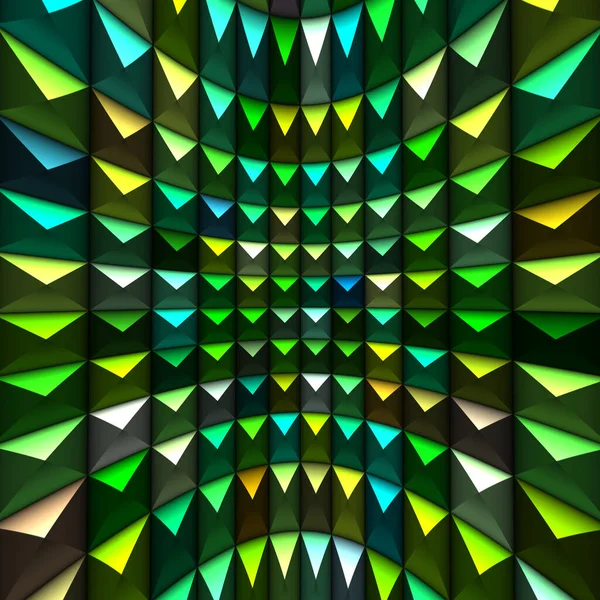 Arranjo Artístico Criativo Mosaico Triângulos Fundo Verde Escuro — Fotografia de Stock