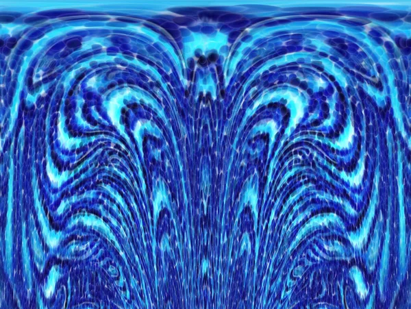 Modré Tyrkysové Hladké Zakřivené Vlnové Vzory Vzory Kobaltově Modrého Pozadí — Stock fotografie