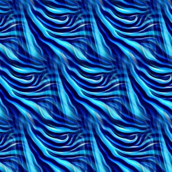 Blue Turquoise Smooth Curved Wave Patterns Designs Cobalt Blue Background — Stock Photo, Image