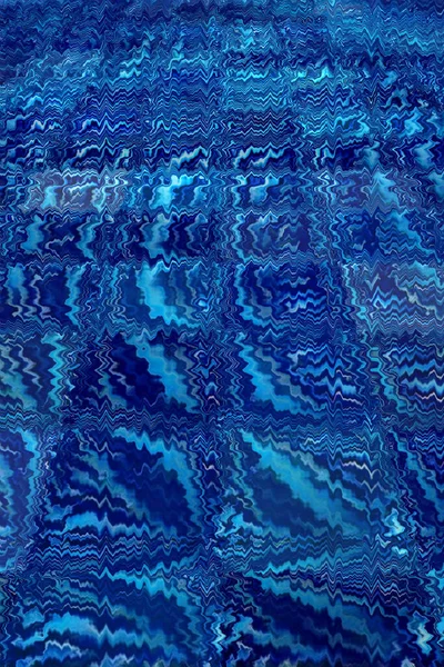 Blu Turchese Liscia Ondulazione Curva Modelli Disegni Uno Sfondo Blu — Foto Stock