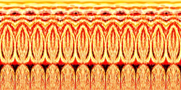Traditionelles Ethnisch Kreatives Wiederholungsmuster Gelb Gold Orange Und Leuchtenden Roten — Stockfoto