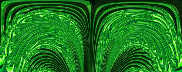 wavy contour line green coloured art deco style design