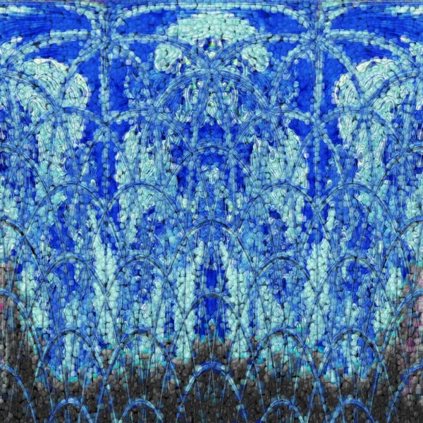 Muitos Tons Azul Efeito Vitral Textura Frisada — Fotografia de Stock
