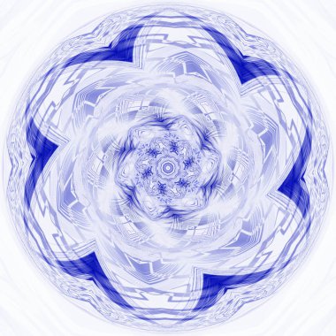 beyaz arkaplanda mavi tonlarda ince dantelli desen ve tasarım