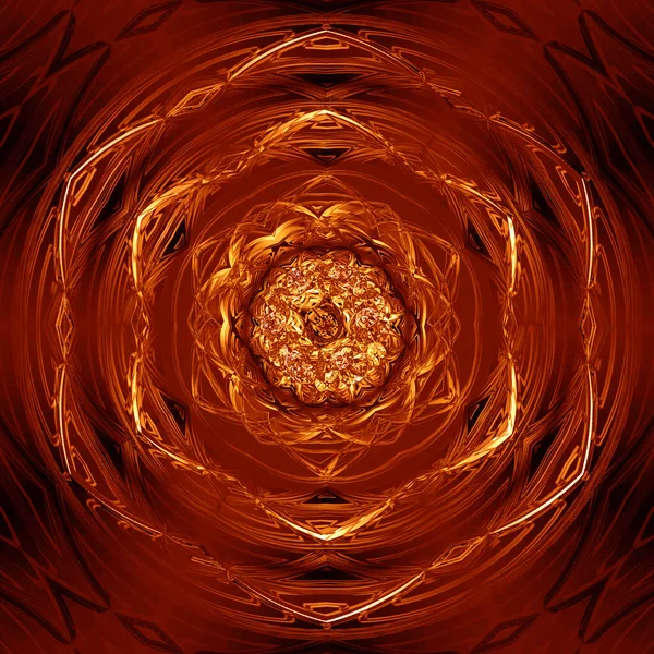 Огненно Красный Золотой Шестиугольный Дизайн Экстремальным Теплом Пламенем Глядя Челюсти — стоковое фото
