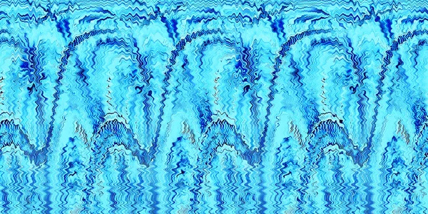 Art Deco Tyrkysová Modrá Vlnité Moře Surfování Vlnitý Design — Stock fotografie