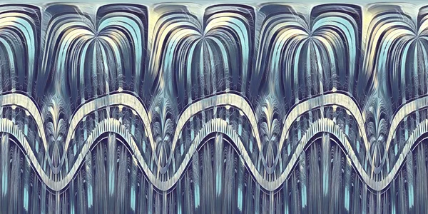 Yaratıcı Eşsiz Sanat Deco Tarzı Desen Gri Mavi Renklerde Tekrarlayan — Stok fotoğraf
