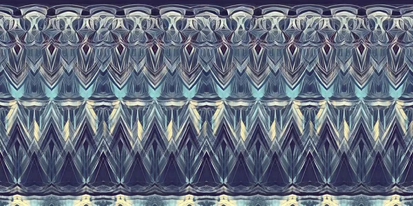 創造的なユニークなアール デコ様式のパターンとグレーと青の色で繰り返しデザイン — ストック写真