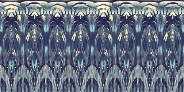 Креативный Уникальный Стиль Деко Повторяющийся Дизайн Серых Синих Цветах — стоковое фото