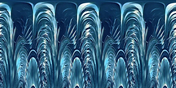 Креативный Уникальный Стиль Деко Повторяющийся Дизайн Серых Синих Цветах — стоковое фото