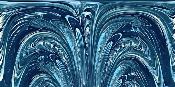 蓝绿色和蓝色的超宽海浪海浪湍流 — 图库照片