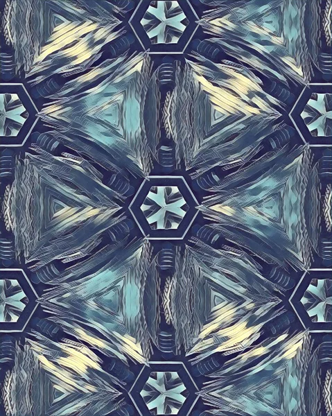 Циклонные Каракули Стиле Синего Серого Льда — стоковое фото