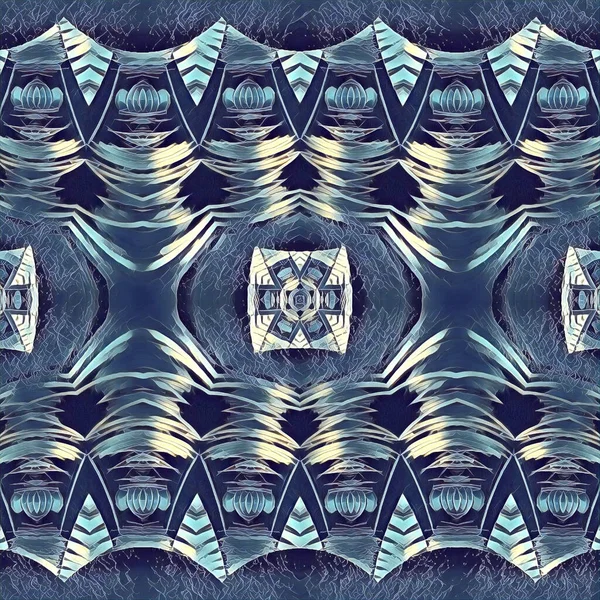 Profundo Congelado Azul Cinza Escultura Gelo Padrão Caleidoscópico Hexagonal Design — Fotografia de Stock