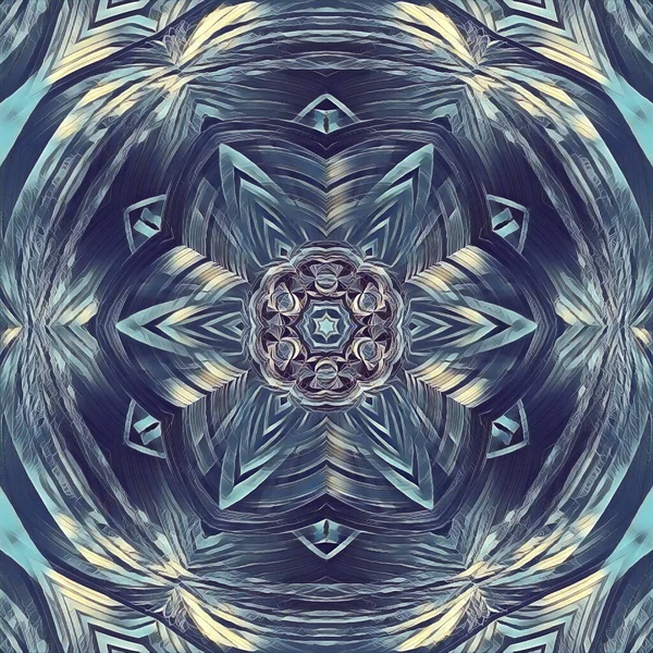 Profundo Congelado Azul Cinza Escultura Gelo Padrão Caleidoscópico Hexagonal Design — Fotografia de Stock