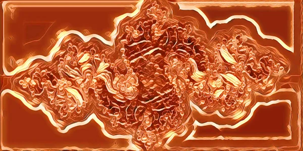 Orange Gold Marbling Pattern Julia Set Fractal Design — Stock Photo, Image