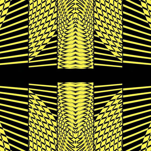 Контрастный Ярко Желтый Черной Сетке Расположение Рисунка Дизайна — стоковое фото
