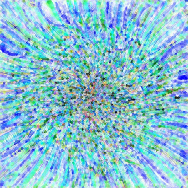 Türkisblauer Punkt Und Pointillistische Blumenfantasie Pastelltönen — Stockfoto