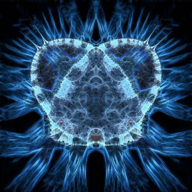 Sade bir arkaplanda kobalt mavi taç şekli