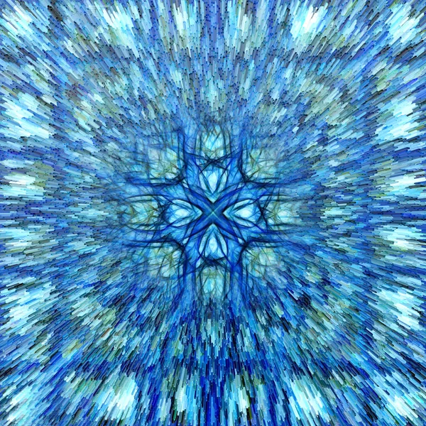 Exploderende Vierkante Formaat Patroon Blauw Gekleurd Ontwerp — Stockfoto