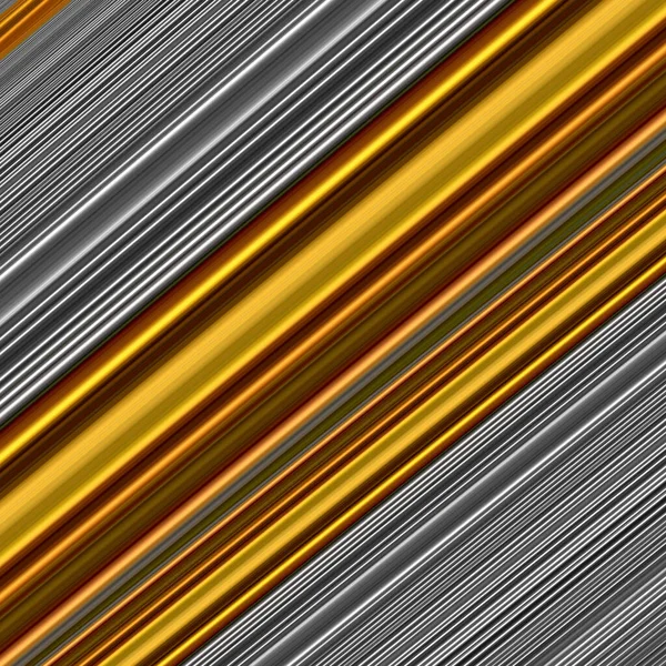 Gold Und Silber Geometrisches Diagonales Streifenmuster Und Muster Auf Grau — Stockfoto
