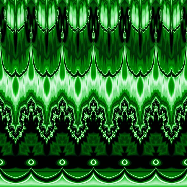 鮮やかな緑の滑らかなアートデコ様式のパターン デザイン — ストック写真