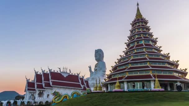 Wat Huay Pla Kang Tapınağı Nın Zamanı Chiangrai Tayland Çin — Stok video