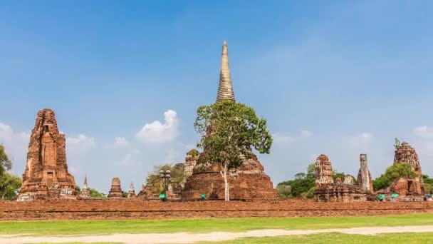 Timelapse Wat Mahathat One Ayutthaya Historical Parks Popular Destination Tourists — стоковое видео