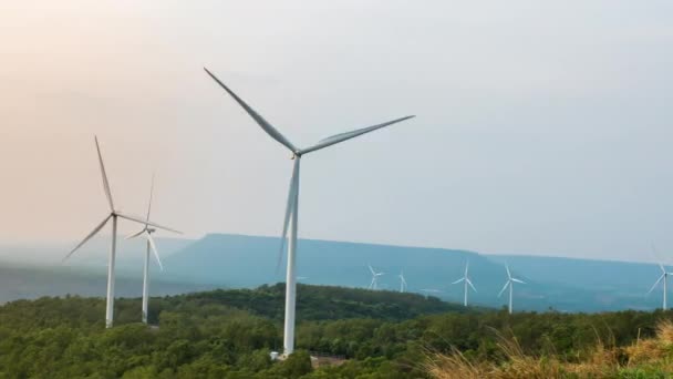 Time Lapse Wind Turbine Generating Electricity Wind Power Beautiful Sky — Vídeo de Stock