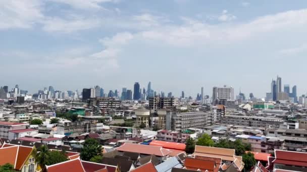 Modern Binalar Eski Geleneksel Binalar Büyük Şehir Bangkok Tayland Birbirine — Stok video
