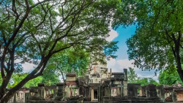 Timelapse Phanom Wan Slott Byggdes Antiken Den Historiska Parken Vacker — Stockvideo