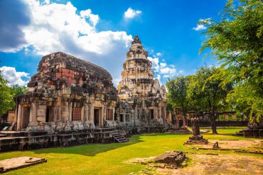 Prasat Hin Phanom Wan is a Khmer era castle located in a historical park. Nakhon Ratchasima Province, Thailand clipart