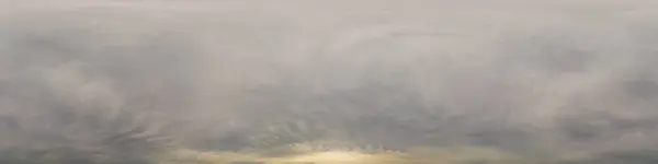Panorama Céu Dia Chuvoso Nublado Com Nuvens Baixas Formato Equiretangular — Fotografia de Stock