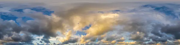 Темно Голубая Панорама Неба Кучевыми Облаками Бесшовная Панорама Hdr 360 — стоковое фото