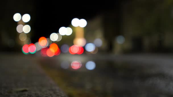 Bulanık Ulaşım Görüntüleri Yol Boyunca Şehir Işıkları Bulanık Geceleri Odak Telifsiz Stok Çekim
