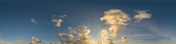 Sötétkék Szürkület Panoráma Cumulus Felhőkkel Zökkenőmentes Hdr 360 Panoráma Gömbölyű — Stock Fotó