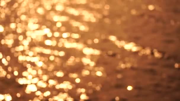 Abstrakte Unscharfe Video Bildschirmschoner Bokeh Goldenes Meer Bei Sonnenuntergang Die — Stockvideo