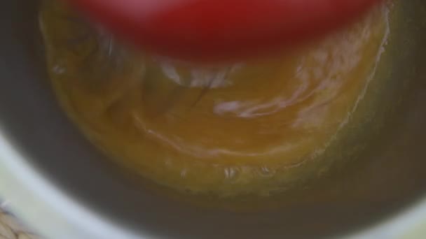 Mixing Ingredients Standing Kitchen Mixer Preparing Delicious Cream Make Cake — Αρχείο Βίντεο
